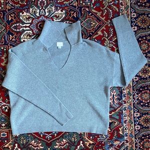 a new day Women’s Cropped Ribbed Sweater, Size Large, Gray